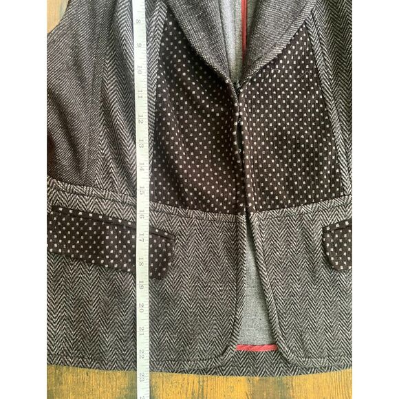 Coldwater Creek mixed print collared knit peplum style vest - Picture 8 of 8